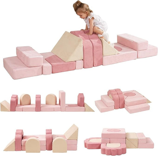 Foam Climbing Toys for Toddlers, 13pcs Climb and Crawl Activity Playset, Soft Play Climbing Blocks for Toddlers, Indoor Crawling Sliding Toys