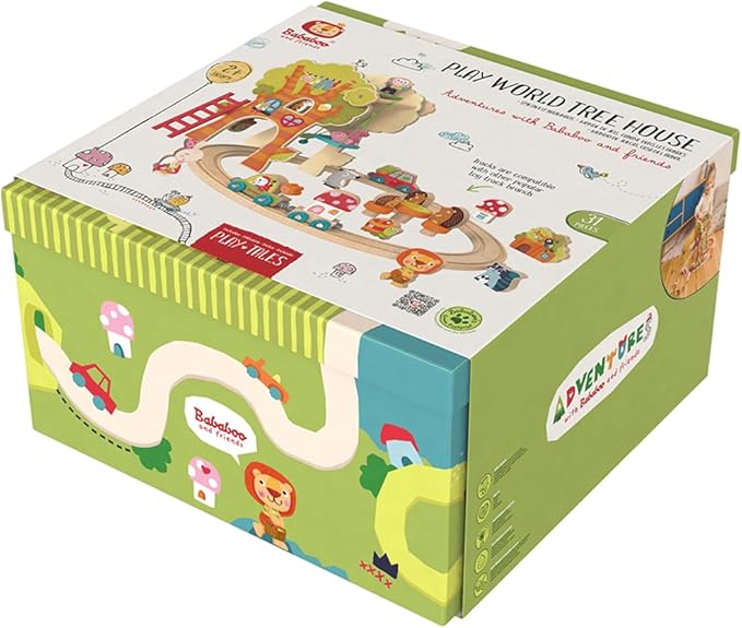 Tree House Play World | 2+ Years | Size 20" x 16.5" x 11.5" | Hand-Eye Coordination | 31 Piece Set | Playtales Included | Play World Collection |