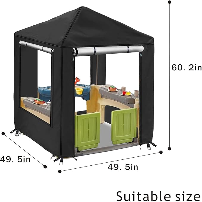 Playhouse Cover, kids Playhouse Cover for Outdoor Waterproof,Suitable for Step2 Kids Playhouses and Playhouses of The Same Size as Other Brands Kids Playhouses ( 49.5“ W x 49.5” D x 60.2” H)