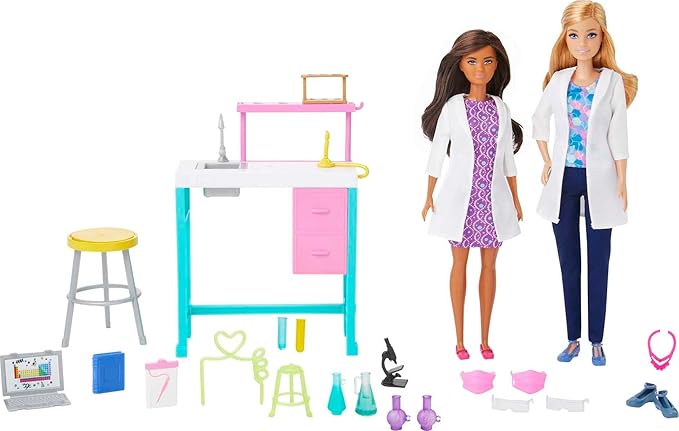 Barbie Science Lab Playset with 2 Dolls, Lab Bench and 10+ Accessories