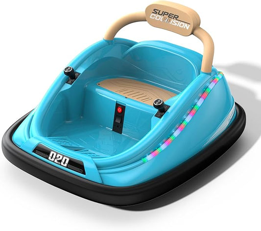 Bumper car, 12V Electric Kids-Bumper car Ride Toys with Remote and Music Function, Perfect Kids Gifts Baby Bumper car for Toddlers Ages 1-6 for Birthday, Children's Day, and Christmas,Red