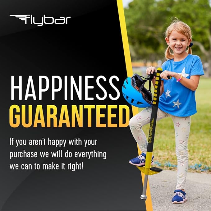 Flybar Maverick Pogo Stick for Kids Ages 5+, 40 to 80 Pounds, Perfect for Beginners, Easy Grip Handles, Anti-Slip Pegs, Outdoor Toys for Boys and Girls