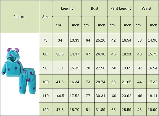 Toddler Girl Boy Halloween Costume Long Sleeve Plush Hooded Sweatshirts Pants Set Funny Monster Cosplay Outfits