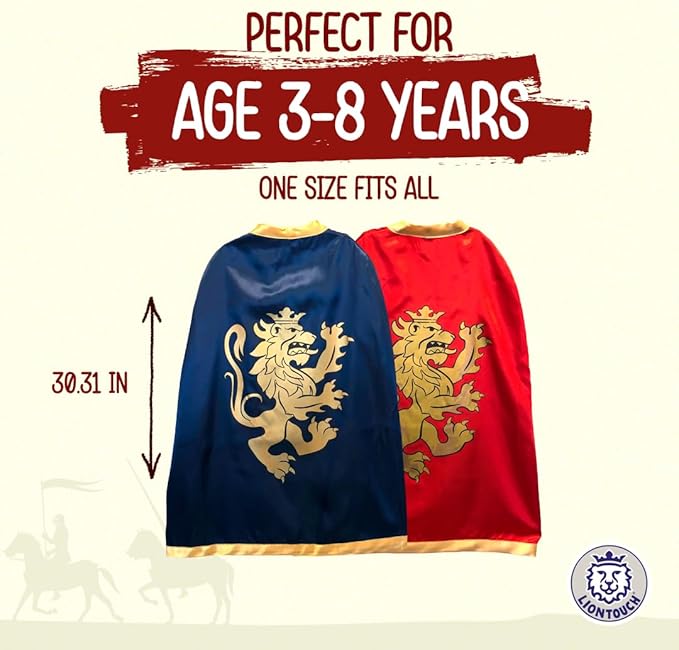Liontouch Medieval Noble Knight Satin Toy Cape for Kids | Part of A Kid's Costume Line
