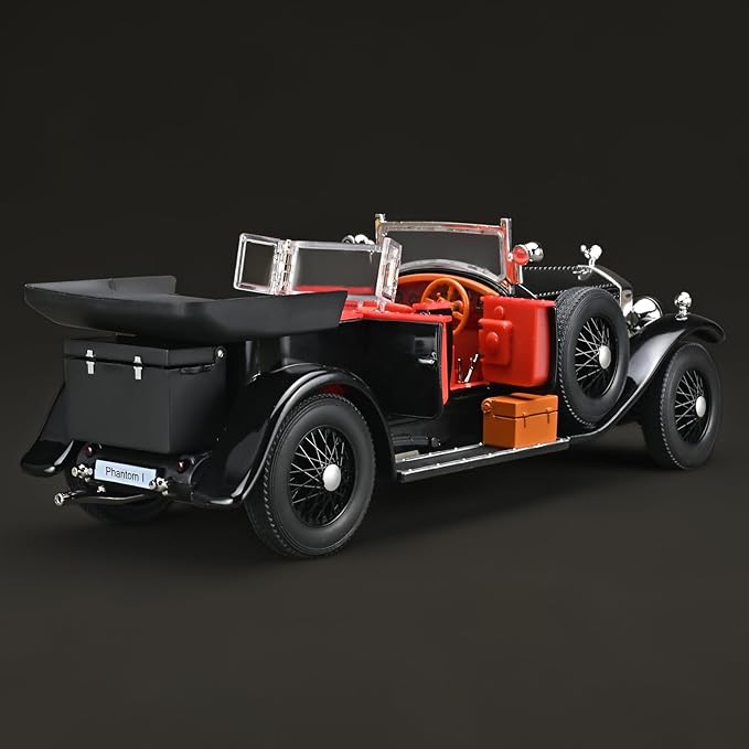 Model Car Kits Adults and Boys 1/24 Diecast Cars Phantom Generation Vintage Car Collectibles,Die Cast Metal Pull Back Cars with Lights and Sounds,Toy Cars for Boys Age 3-12(Black)
