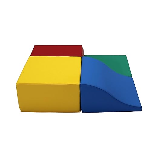 Factory Direct Partners SoftScape Toddler Playtime Square Corner Climber, Indoor Active Playset for Toddlers and Kids, Safe Soft Foam for Crawling and Sliding (4-Piece) - Multicolor, 13232-108