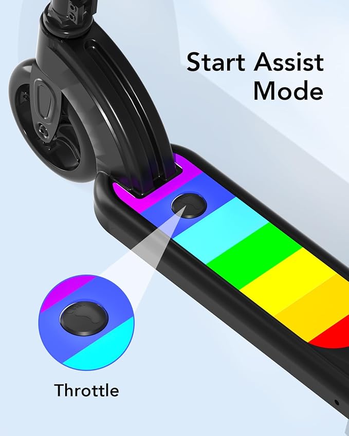 ANHAO Electric Scooter for Kids Ages 6-12 (Mainly 6-10), Kids Electric Scooter with Adjustable Height, Kick Scooter for Kids up to 110 Lbs, up to 6Mph