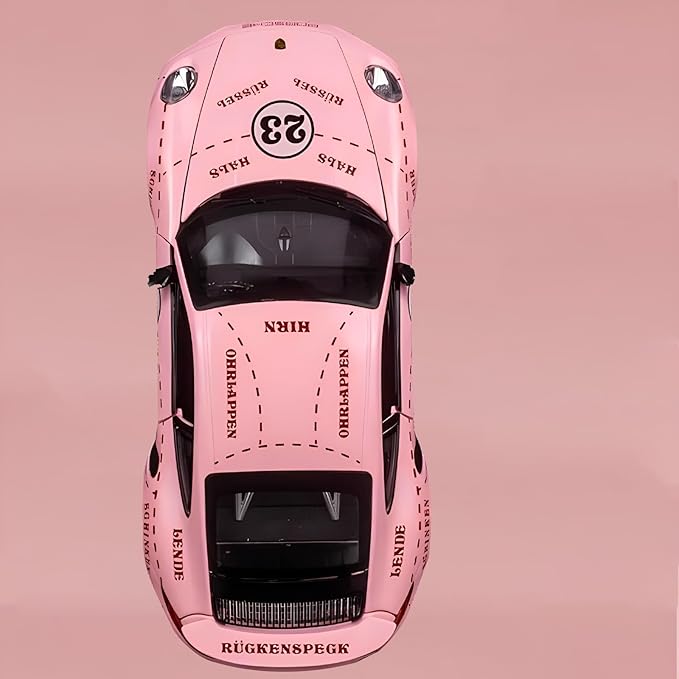 Toy Car Model Porsche 911 Turbo S Car Ornaments, Alloy Diecast Car Toy with Display Base, Pull Back Car Toys with Light & Sound for Kids Age 4-8 Girls Gift Pink
