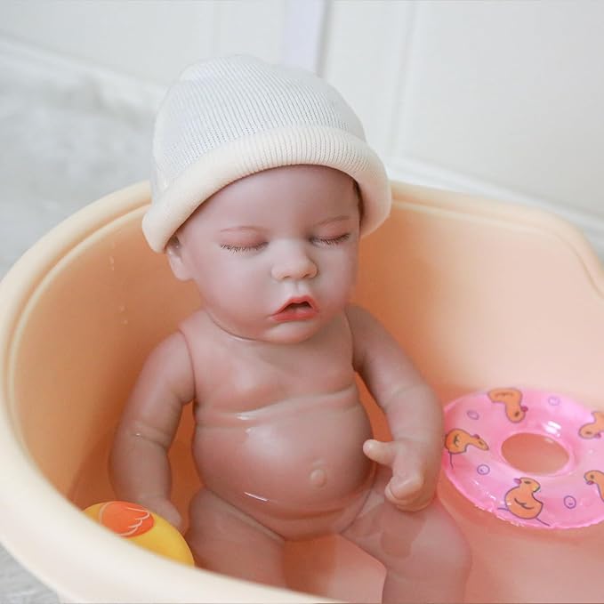Lifelike Reborn Baby Dolls - 12 Inch Full Vinyl Realistic Baby Doll Sleeping Newborn Real Life Small Baby Doll for 3 + Year Old Kids