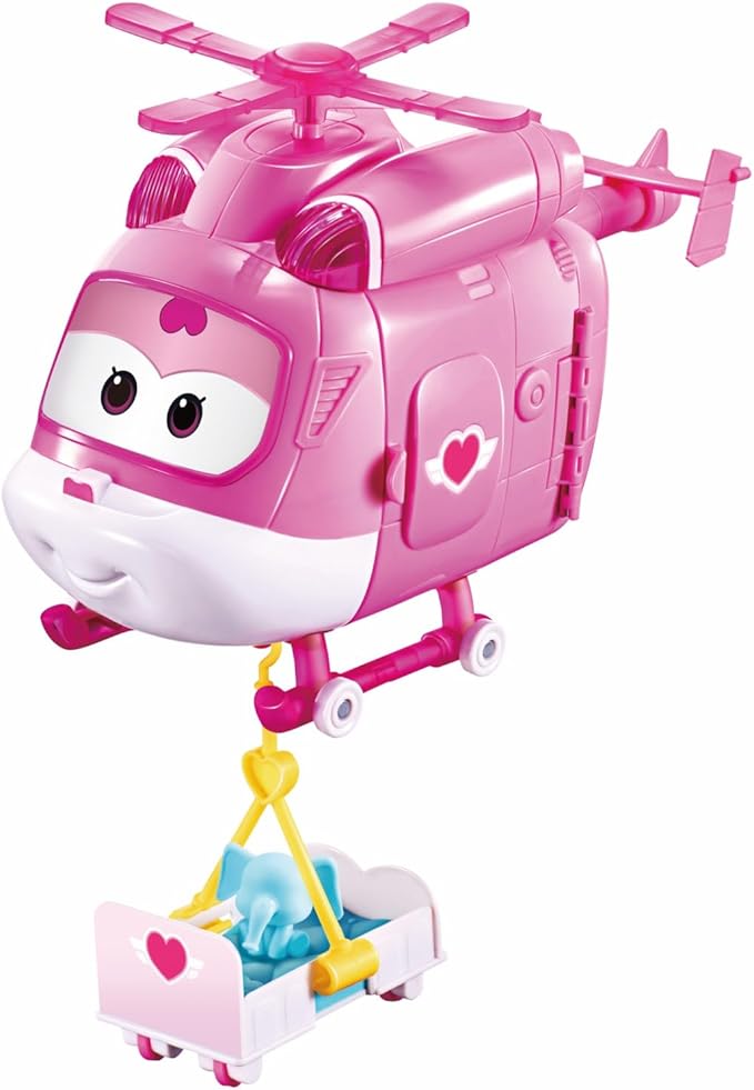 Super Wings Dizzy Rescue Helicopter Hospital Playsets,Airplane Pet Care Play Sets Doctor Kit for Kids 3-5, 20+ Accessories Pretend Dr Kit for Toddlers, Gifts for Girls Boys 3-7 Years Old