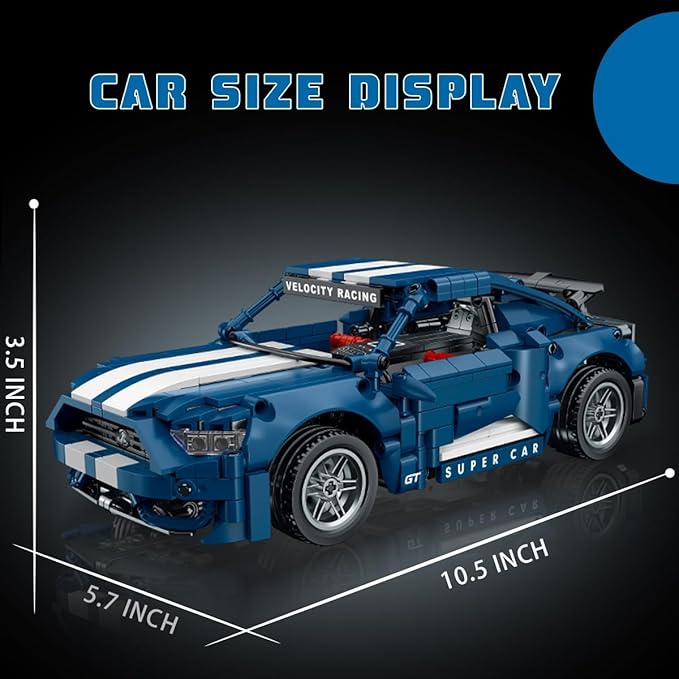 WISEPLAY Model Car Kits to Build for Adults - STEM Projects for Kids Ages 8-12 - Build Your Own Remote Control Building Car Kit - Great STEM Building Sports Car Gift 952 Pieces