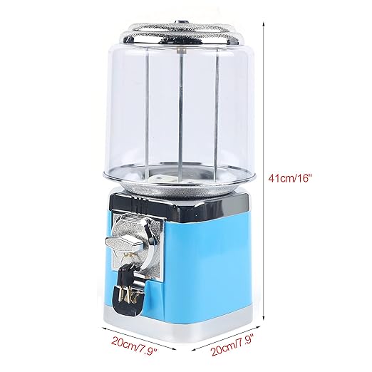 Gumball Machine, Candy Vending Machine, PC Round Gumball Dispenser, Bubble Gum Machine for Game Stores, 25 Cents Coin Operated Gumball Bank for Toy Capsules Bouncy Balls Candy