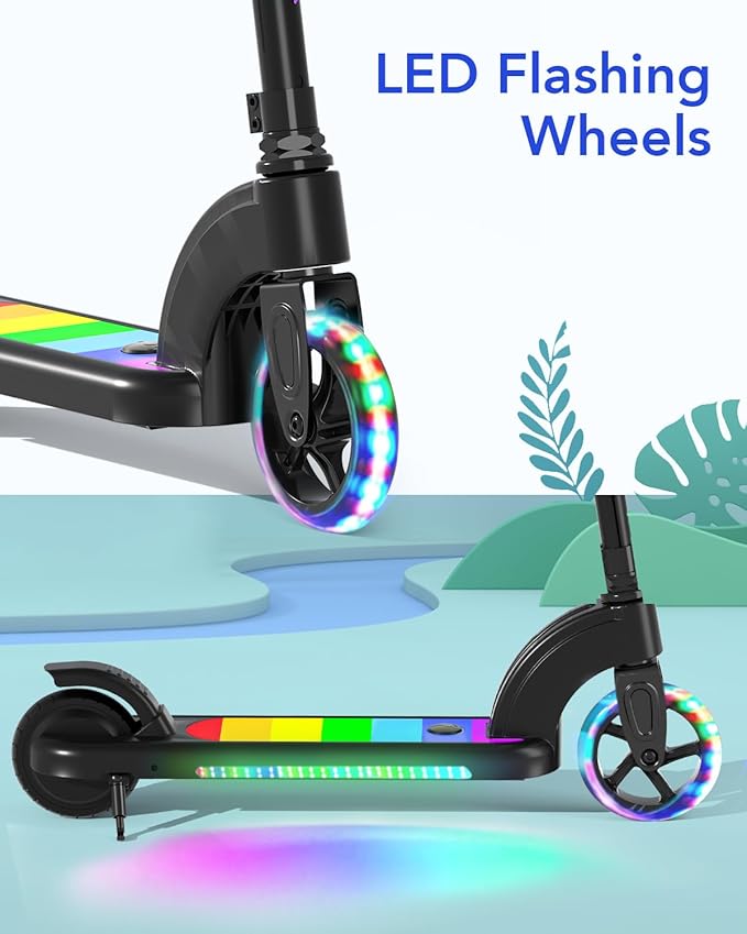 ANHAO Electric Scooter for Kids Ages 6-12 (Mainly 6-10), Kids Electric Scooter with Adjustable Height, Kick Scooter for Kids up to 110 Lbs, up to 6Mph