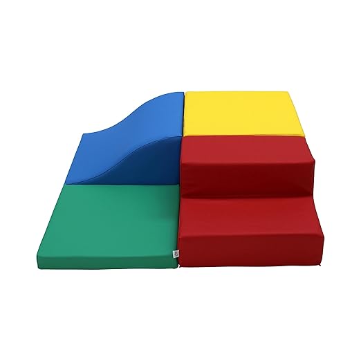 Factory Direct Partners SoftScape Toddler Playtime Square Corner Climber, Indoor Active Playset for Toddlers and Kids, Safe Soft Foam for Crawling and Sliding (4-Piece) - Multicolor, 13232-108
