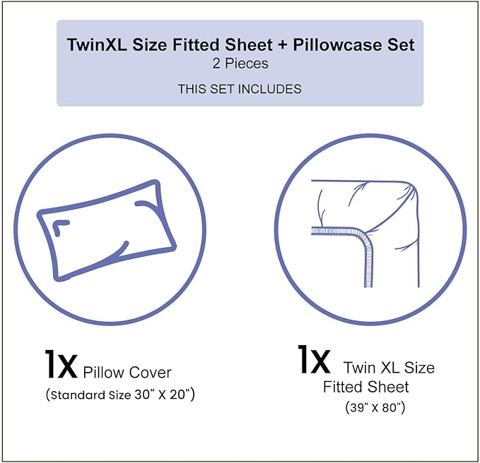 Ambesonne Rain Fitted Sheet & Pillow Sham Set, Monochrome Style Pattern with Water Raindrop Silhouettes Digital Image Print, Decorative Printed 2 Piece Bedding Decor Set, Twinxl, Charcoal White