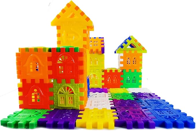 RAINBOW TOYFROG Waffle Blocks STEM Building Toys for Kids Ages 4-8, Large Kids Building Blocks with Toy Storage Container – Kindergarten Toys Preschool manipulatives Toddler Toys