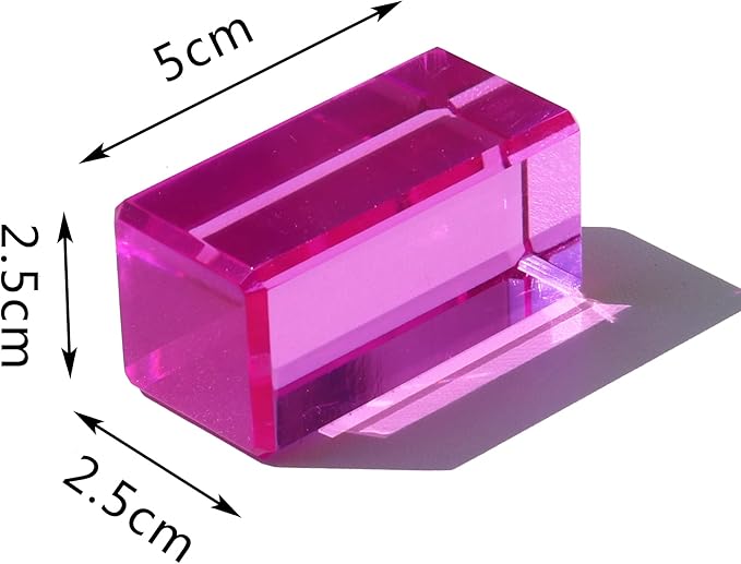 Rainbow Crystal Acrylic Strip Blocks Rectangle Stacking Gem Cubes for Kids - 16 Colors Educational Sensory Light Learning Toys (16PCS)