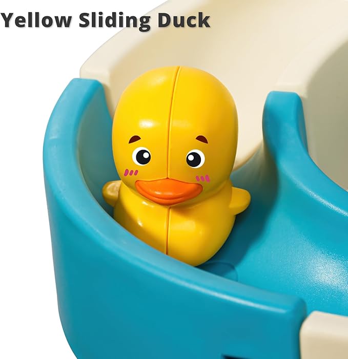 Duck Slide Bath Toys for Kids Ages 4-8, Wall Track Building Set for 5-7 Years Old, Fun DIY Kit Birthday Gift for Toddler Boys & Girls (52 PCS)