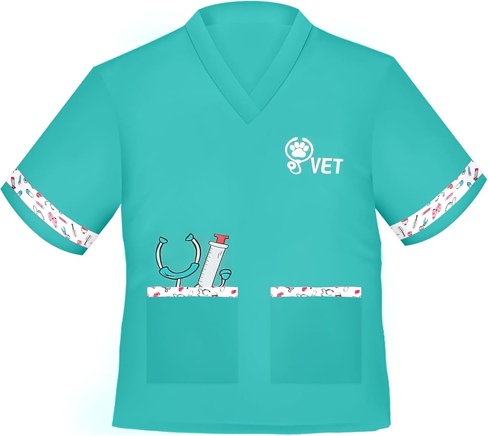 ANPHILE Kids Veterinarian Costume, Kids Doctor Vet Costume Outfit Pretend Play Dress Up Set for Career Day