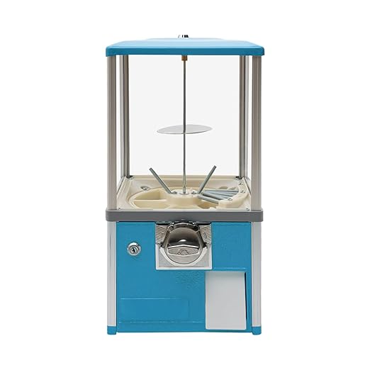 Vending Machine, 20.87Inch Height Candy Gumball Machine with Load Capacity Gumball Bank, Metal Candy Vending Machine for 1.77-1.97Inch Gadget,Portable Candy Dispenser Machine for Retail Shop (Blue)