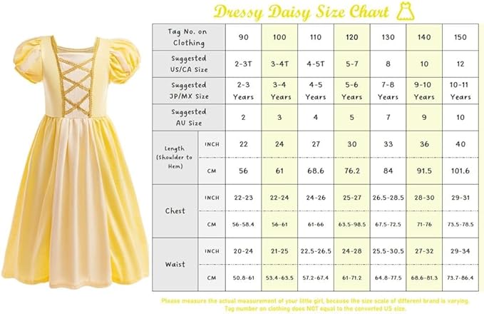 Dressy Daisy Toddler and Little Girls Princess Dress Up Clothes for Halloween Birthday Party Everyday Outfit Play Wear