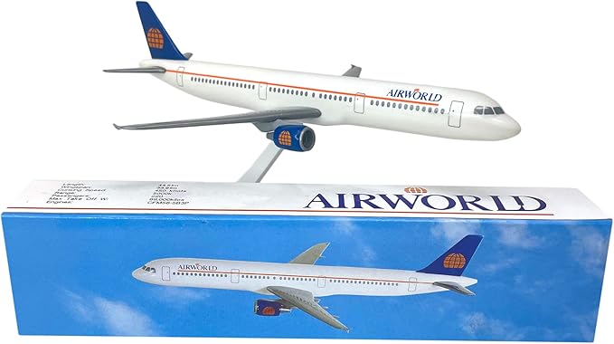 Flight Miniatures Airworld A321-200 1:200 Scale - Plastic Snap-Fit Model Airplane - Collectible Replica of Airworld Airlines Aircraft - Part# AAB-32100H-006