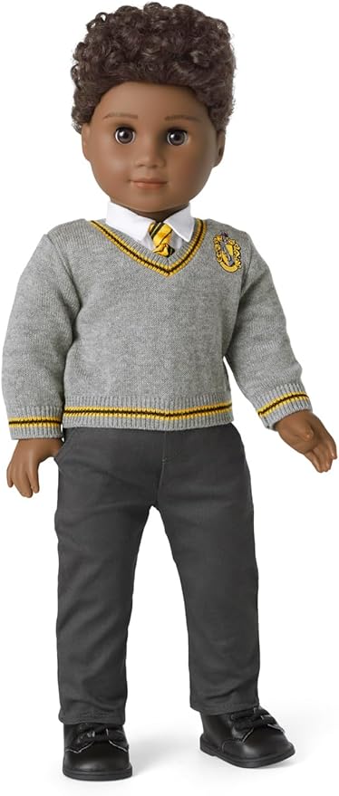 American Girl Harry Potter 18-inch Doll Hufflepuff Outfit with Sweater and Scarf Featuring House Crest, For Ages 6+