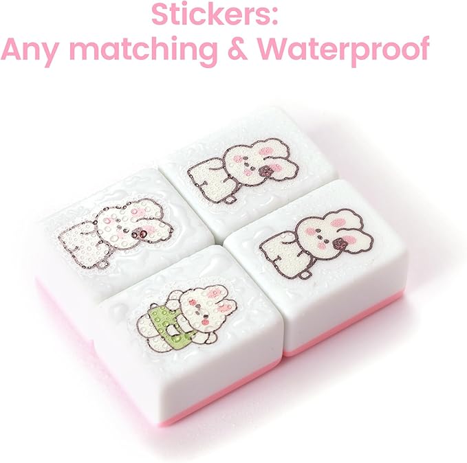 2 Player Mahjong Tile Game,49-Piece Vita Mahjong Tiles (1.4") with Non-Slip Mat & Stickers, Portable Travel Mahjong Block Set for Adults/Kids with a Storage Box
