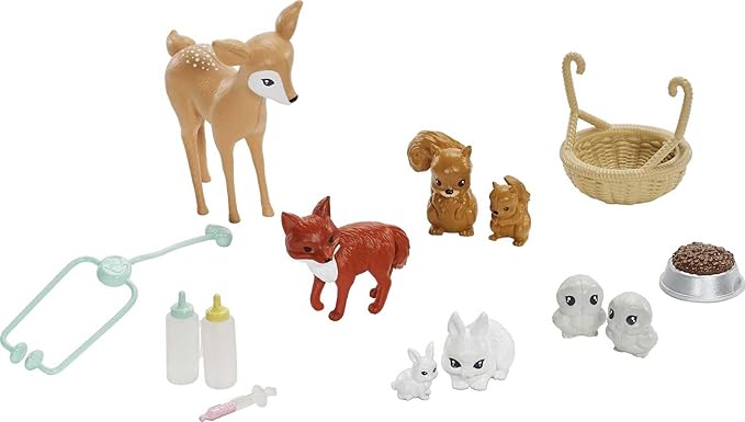 Barbie Doll and Animal Rescue Center with 8 Animals
