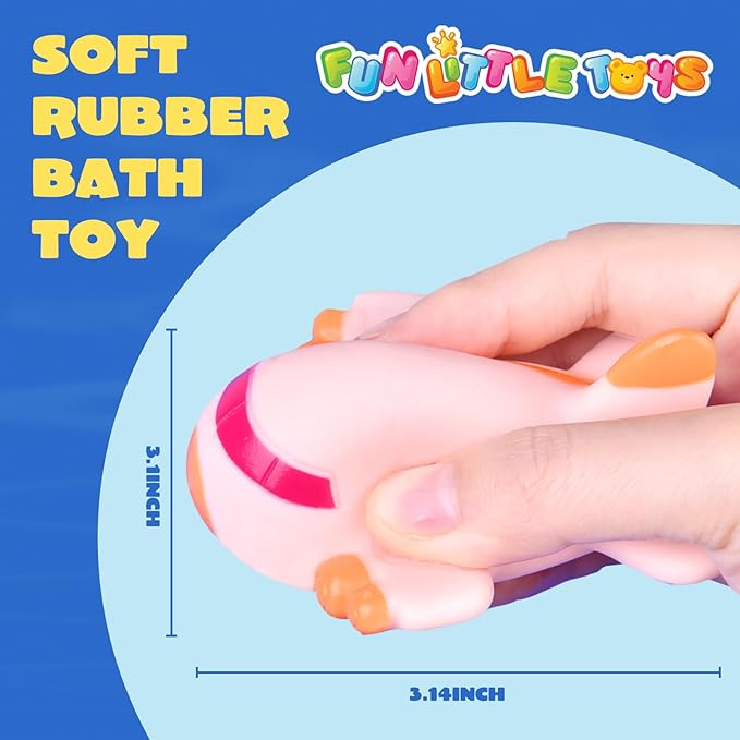 FUN LITTLE TOYS 24 Pcs Bath Toys for Toddlers, Sea Animals & Cars Squirter Water Toys,Bathtub Toys with Storage Bag, Baby Bath Toys, Toddler Pool Toys for Kids Party Favors Age1-3