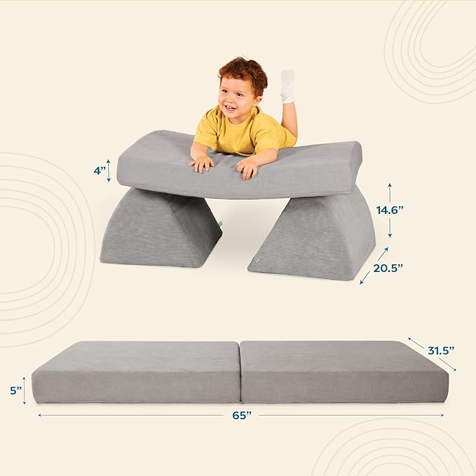 B. toys – Foam Fort Playset – Modular Foam Building Set – Sensory Fabric Covers & Handles – Removable & Machine-Washable Covers – 12 Months + – WonderFort
