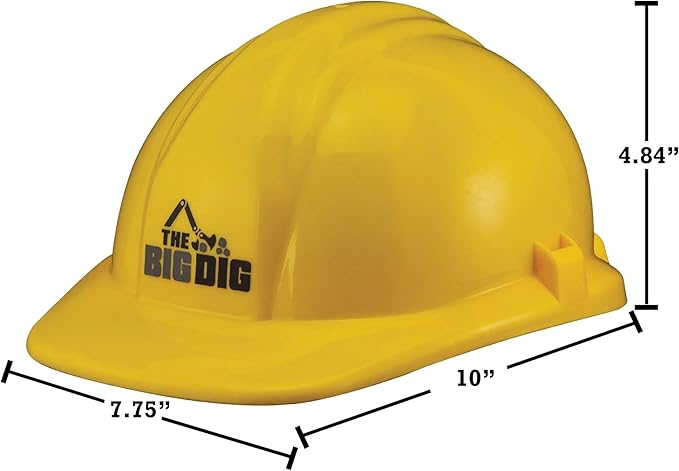 Big Dig Excavator Ride-On Toy Set w/Safety Vest & Helmet for Kids Ages 3+, Yellow