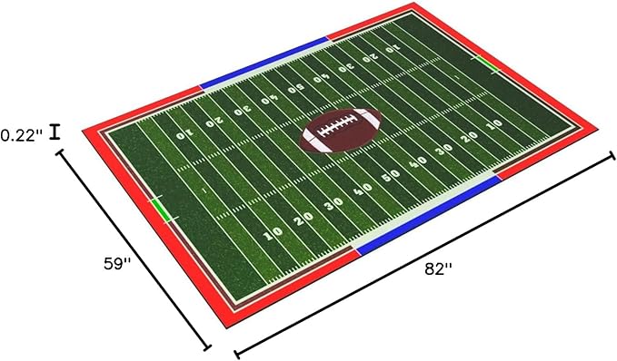 Mybecca Kids Rug American Football Field Rug 5'x7' (Approx:4'11" X 6' 10") Non-Slip Gel Backing (59" x 82") Children Area Rug for Playroom & Nursery