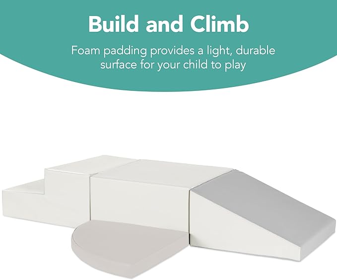 Best Choice Products 4-Piece Kids Climb & Crawl Soft Foam Block Activity Play Structures for Child Development, Color Coordination, Motor Skills - Neutral