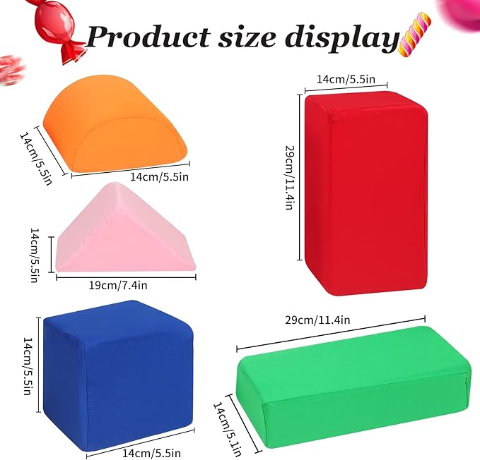 Foam Blocks for Toddlers, Soft Building Blocks for Toddlers Colorful Stacking Blocks for Kids - 18 Pieces
