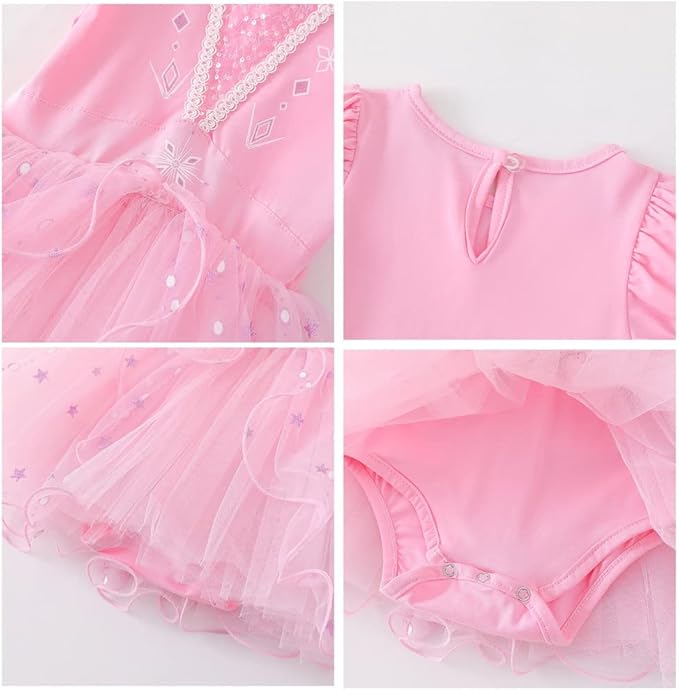 DYMCII Baby Girls Princess Ballet Dress Short Sleeve Leotards Skirted Tutu Dancewear Halloween Christmas Party Fancy Costume