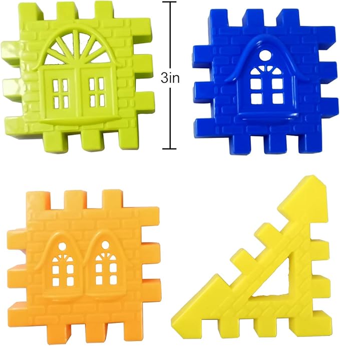 RAINBOW TOYFROG Waffle Blocks STEM Building Toys for Kids Ages 4-8, Large Kids Building Blocks with Toy Storage Container – Kindergarten Toys Preschool manipulatives Toddler Toys
