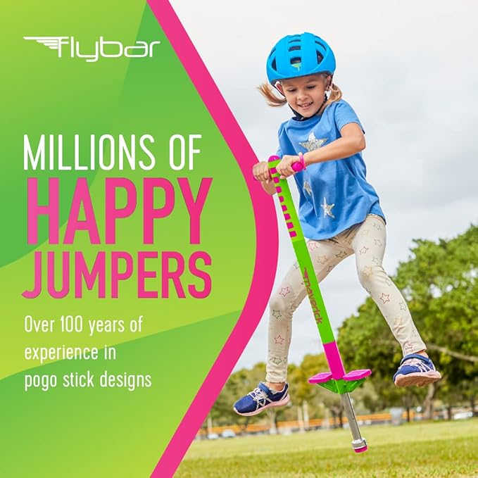 Flybar Maverick Pogo Stick for Kids Ages 5+, 40 to 80 Pounds, Perfect for Beginners, Easy Grip Handles, Anti-Slip Pegs, Outdoor Toys for Boys and Girls