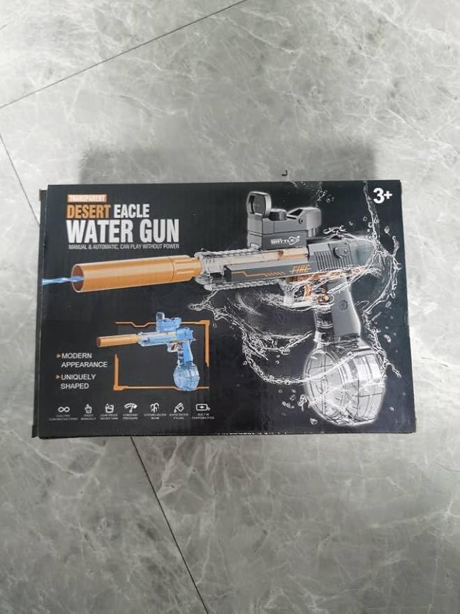Electric Water Gun, Water Guns for Adults and Kids, Automatic High Power 500ml Squirt Guns, Long Range Water Gun Summer Water Toys for Boys Girls Pool Party Beach Outdoor Grey
