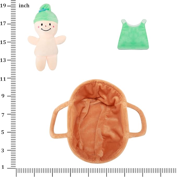 Basket Plush Baby Dolls Soft Multicultural Sensory Babies Toy Set 6 Piece Interchangeable Clothes Stuffed Plush Figures for All Ages Easter Gift