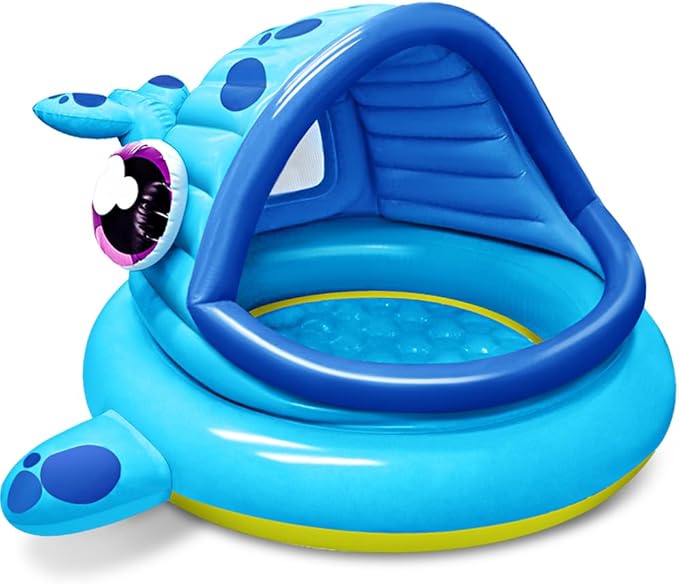 JOYIN Inflatable Shade Kiddie Pool,Whale Baby Pool Tent, Infant Swimming Pool for Kids (54" x 56" x 28"),Blow Up Toddler Pool for Swim Party Toys Summer Water Beach Fun