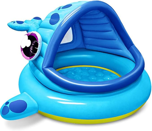 JOYIN Inflatable Shade Kiddie Pool,Whale Baby Pool Tent, Infant Swimming Pool for Kids (54" x 56" x 28"),Blow Up Toddler Pool for Swim Party Toys Summer Water Beach Fun