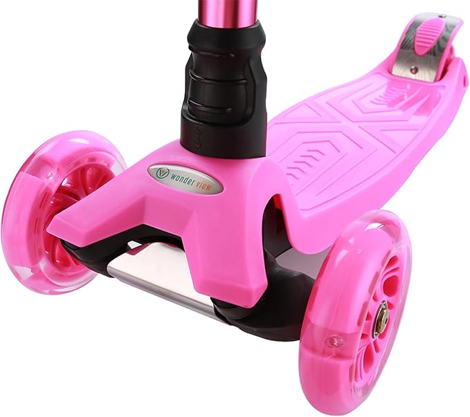 3 Wheel Scooter for Kids Ages 6-12,Kids Scooter with Light Up Wheels, Sturdy Deck Design, and 4 Height Adjustable Suitable for Kids Ages 3-12