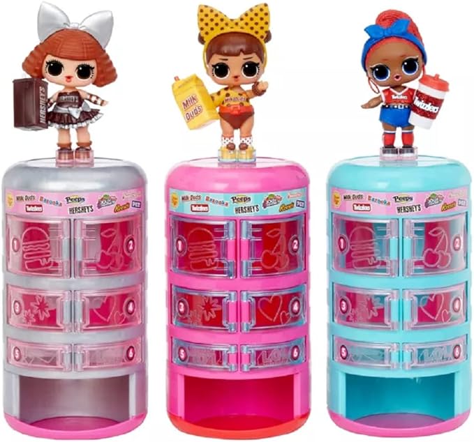 L.O.L. Surprise! Loves Mini Sweets Surprise-O-Matic Dolls with 9 Surprises, Candy Theme, Accessories, Collectible Doll, Vending Machine Packaging, Holiday Toy, Great Gift for Kids