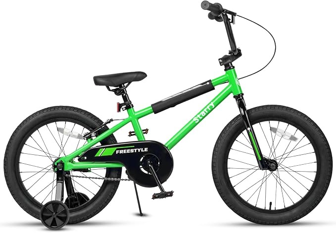 12 14 16 18 Inch Kids Bike BMX Style Bicycle with Training Wheels Coaster Brake for 1-10 Years Old Toddlers Boys Girls Multiple Colors