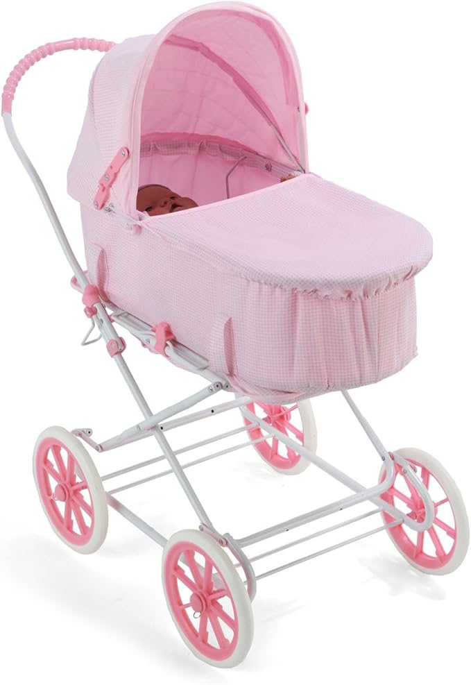 Badger Basket English Style Doll Stroller – Fits 18 to 22-inch Dolls, Classic Pretend Play Toy with Adjustable Canopy
