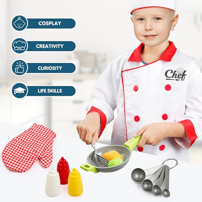Dress Up Trunk for Kids, Pretend Dress Up Collection with Accessories, Halloween Dressup for Role Play