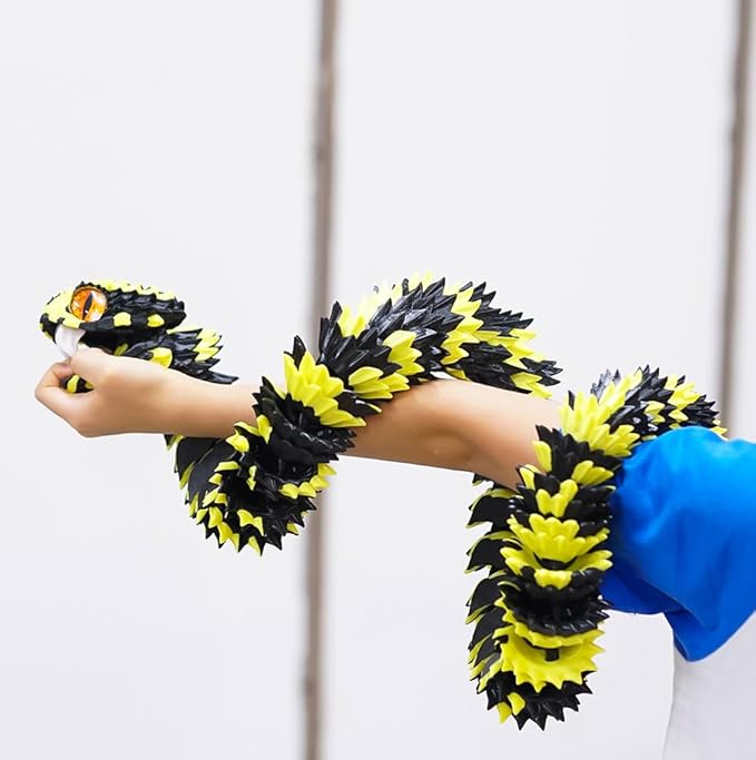 47.5inch Super Large 3D Printed Snake Models,Movable Teeth,Flexible Joint Animal lacertid Figurines, Stress Relief, Fidget restlessness, ADHD Toys, Surprise Fantasy Gifts (47.5inch-by)