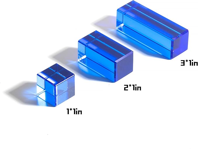 7.5cm Rainbow Crystal Acrylic Strip Blocks,Rectangle Stacking Gem Blocks for Kids 16 Colors Gem Cubes Stacking Educational Sensory Light Learning Toys (7.5cm 16 Colors Blocks)