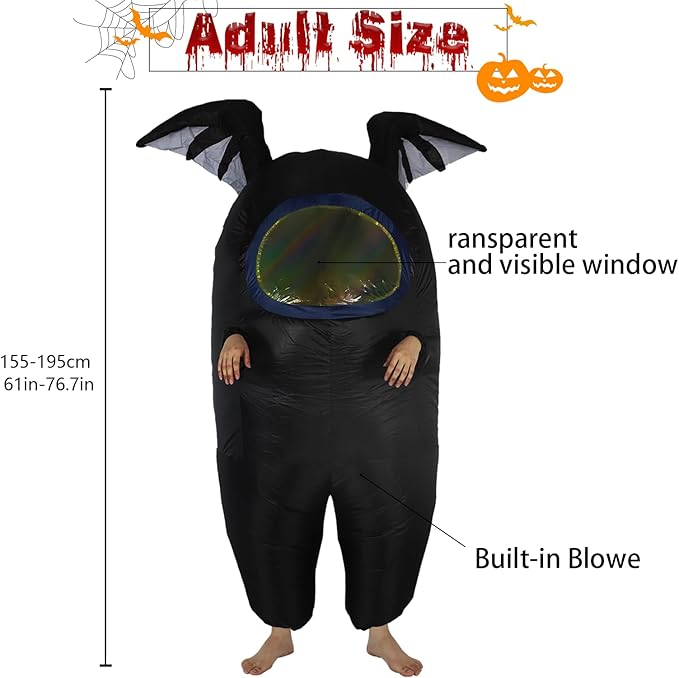Astronaut costume inflatable costume Funny Halloween Spacesuit Party School Masquerade Game Fans with Bat Wings
